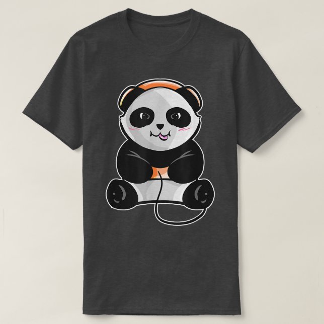 Camiseta Panda Gaming Video Gamer Diseño Videoconsola (Diseño del anverso)