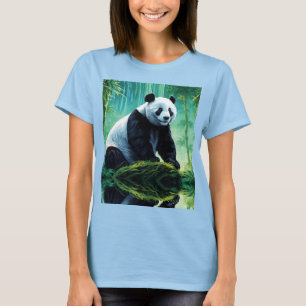 Camiseta Panda gigante en el bosque de Bambú