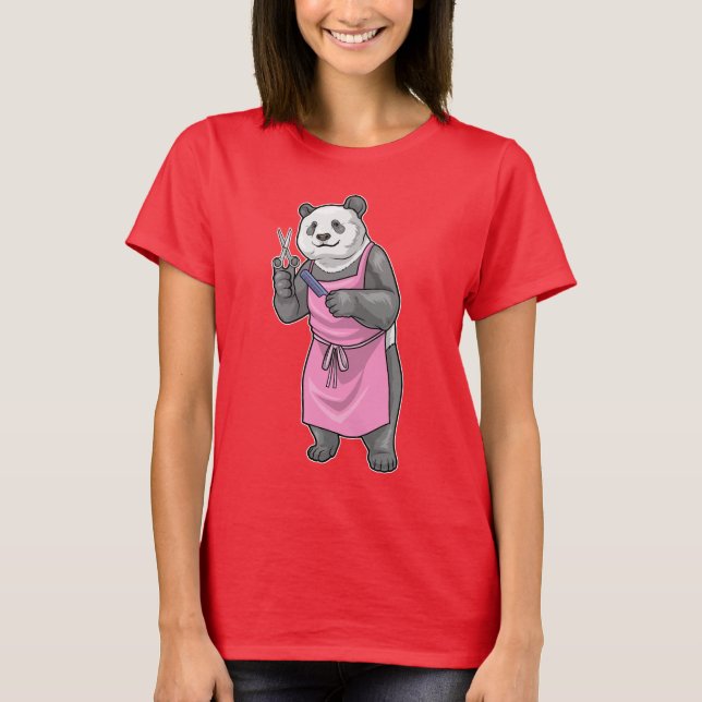 Camiseta Panda Hairdresser Scissors Comb (Anverso)