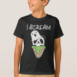 Camiseta Panda Halloween Fantasma I Grito Helado