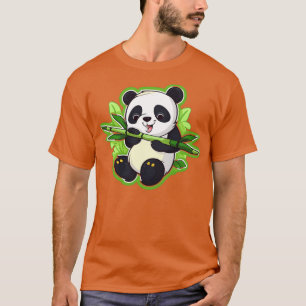 Camiseta Panda hambriento comiendo bambú