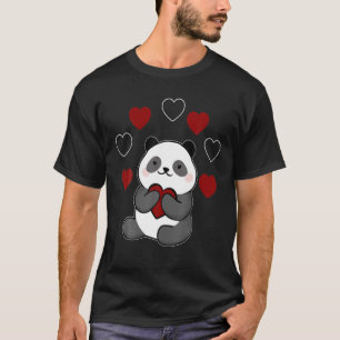 Camiseta Panda Heart Día de San Valentín Cute Animales del 