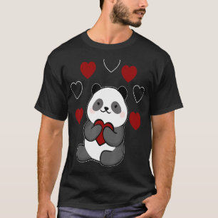 Camiseta Panda Heart Día de San Valentín Cute V Day Animal 