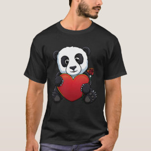 Camiseta Panda Heart Valentine Day Cute Panda Bear Animal