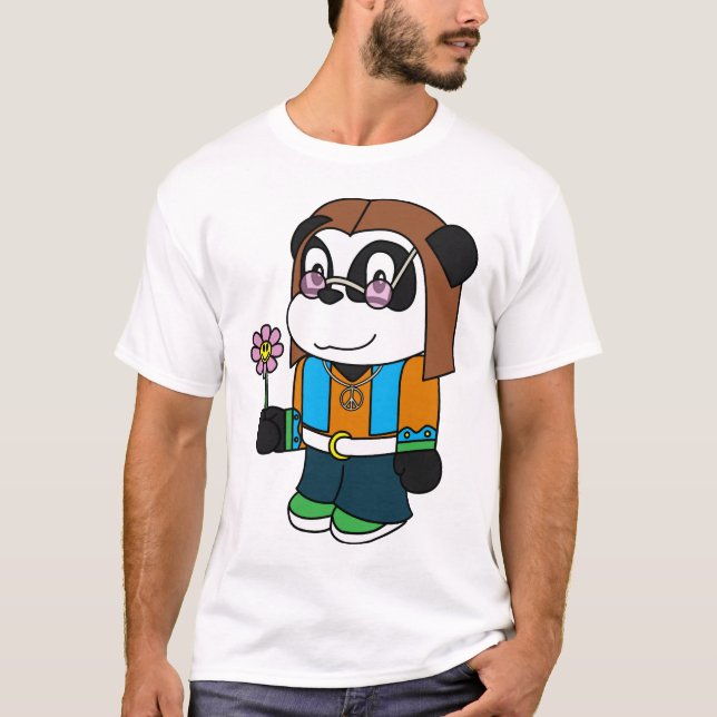 Camiseta Panda - Hippie (Anverso)