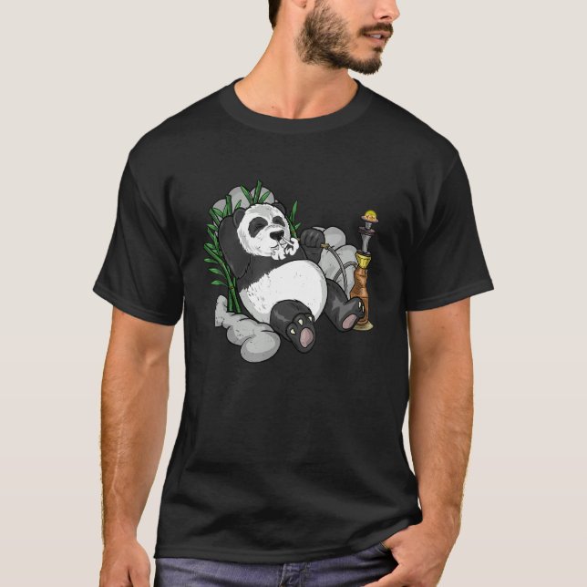 Camiseta Panda Hookah árabe Nargileh Shisha Panda Bear (Anverso)