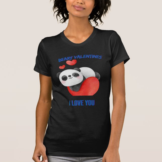 Camiseta Panda I Love You Valentines-Girlfriend (Anverso)