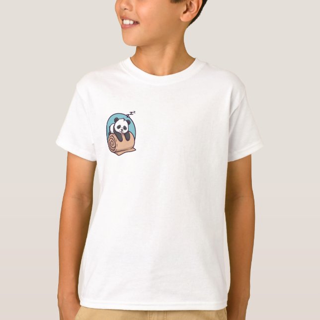 Camiseta Panda Infantil Rollo Dormido (Anverso)