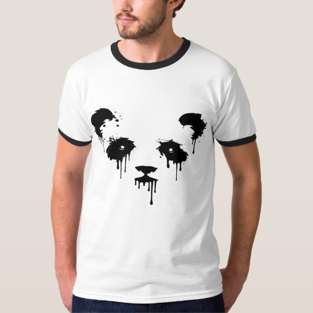 Camiseta Panda Ink Drip Graphic Men's T-Shirt  (Anverso)