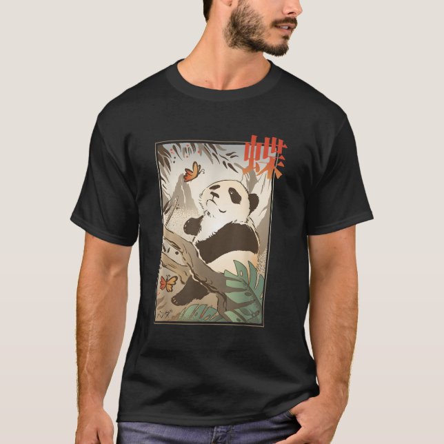 Camiseta Panda japonés lleva la naturaleza animal de la mar (Anverso)