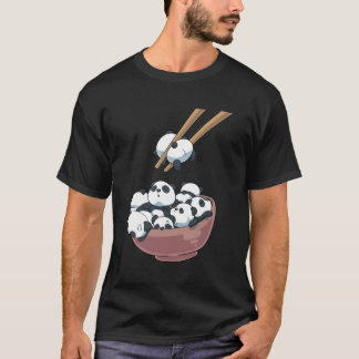 Camiseta Panda japonés lleva un bol de fideos