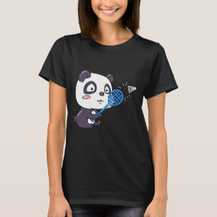 Camiseta Panda Jugando Badminton Dándose Sudoroso I Panda B