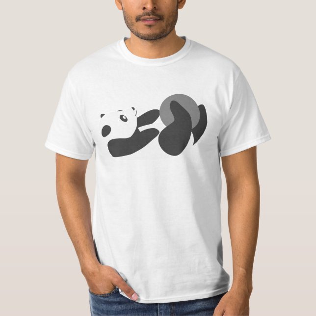 Camiseta Panda Jugando (Negro) (Anverso)
