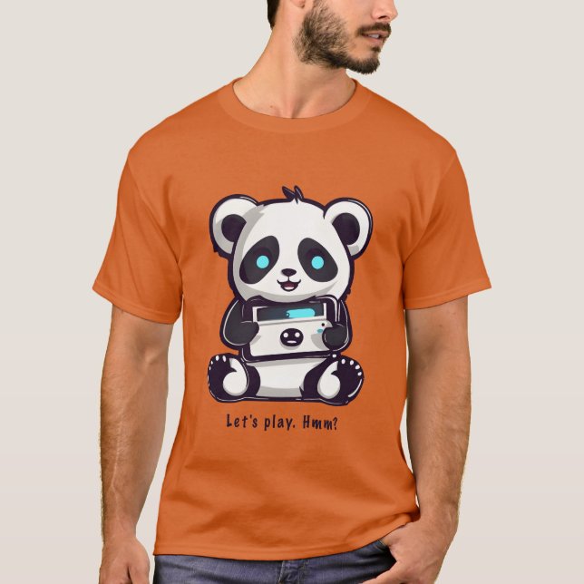 Camiseta panda jugando vintage divertido (Anverso)