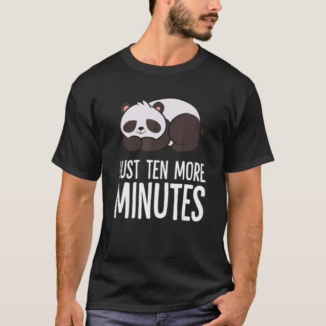 Camiseta Panda Just Ten More Minutes Snooze Alarm Clock Pan (Anverso)