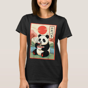 Camiseta Panda Kawaii Comiendo Ramen Fideos Anime Japoneses