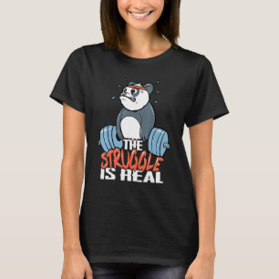 Camiseta Panda La Lucha Es Real Halterofilia Fitness G