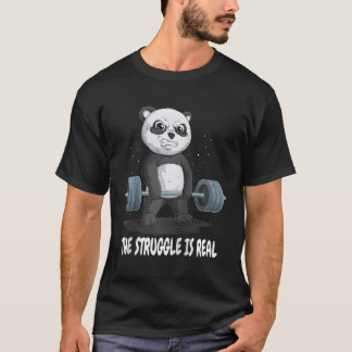 Camiseta Panda La Lucha Es Real Halterofilia Fitness G