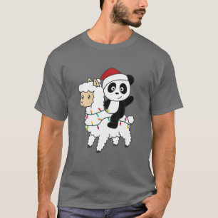 Camiseta Panda Lama Navidades Navidades Lamas Animales Con