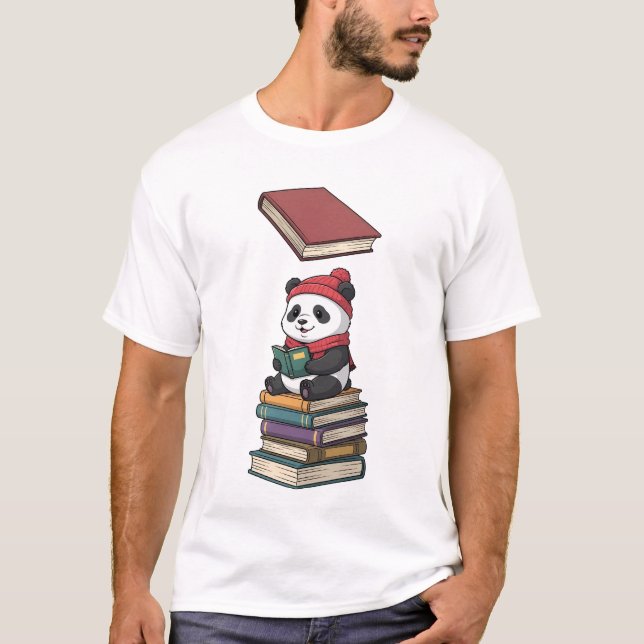 Camiseta Panda Lector Acogedor (Anverso)