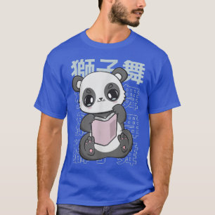 Camiseta Panda leyendo el oso de libros Anime Japan Kanji L