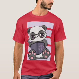 Camiseta Panda Leyendo Libro Y Bear Cub Bibliotecario Envir