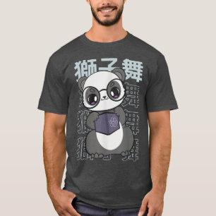 Camiseta Panda Leyendo Libro Y Oso Cubo Japón Arte Kanji Li