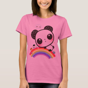 Camiseta Panda linda con la comida del kawaii en el arco