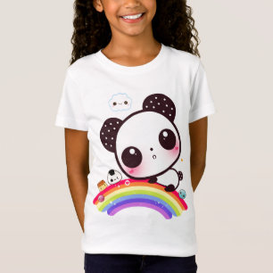 Camiseta Panda linda con la comida del kawaii en el arco