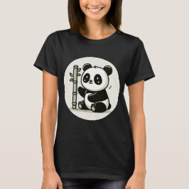 Camiseta Panda lindo con bambú