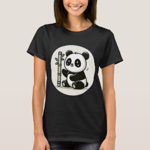 Camiseta Panda lindo con bambú