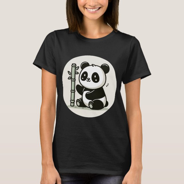 Camiseta Panda lindo con bambú (Anverso)