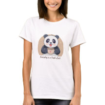 Panda lindo con café