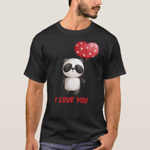 Camiseta Panda lindo con corazón   Te Amo Valentine Gift