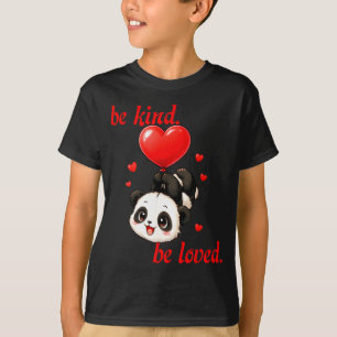 Camiseta Panda lindo con globo de corazón día de San Valent