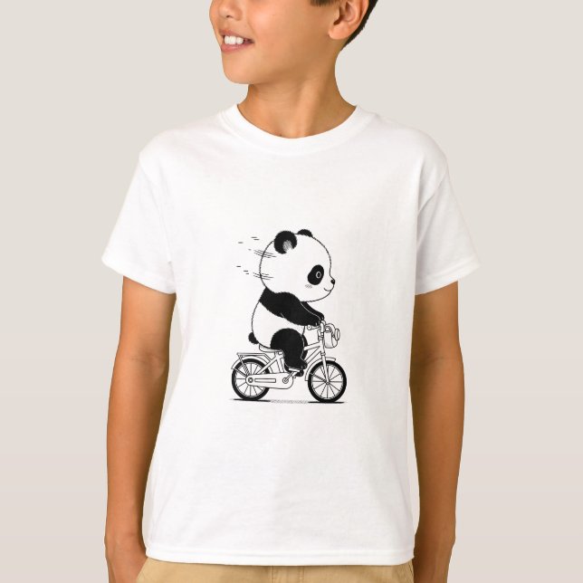 Camiseta Panda lindo en bicicleta (Anverso)