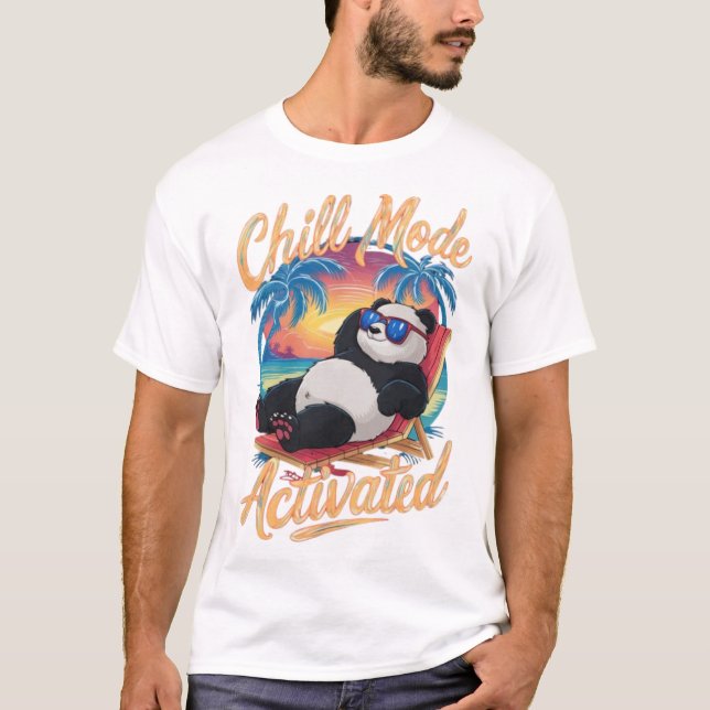 Camiseta Panda lindo en el verano en modo Chill (Anverso)