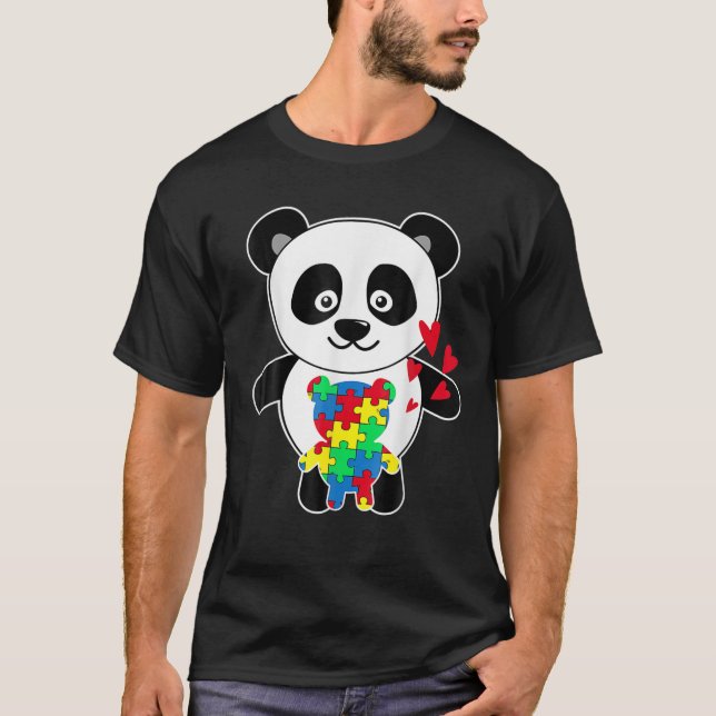 Camiseta Panda Love Puzzle Autism Awareness (Anverso)