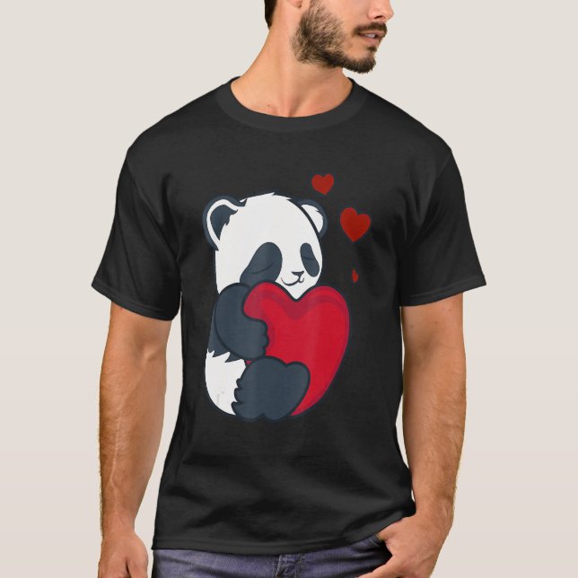 Camiseta PANDA Lover Camisas Día de San Valentín Girlfriend (Anverso)