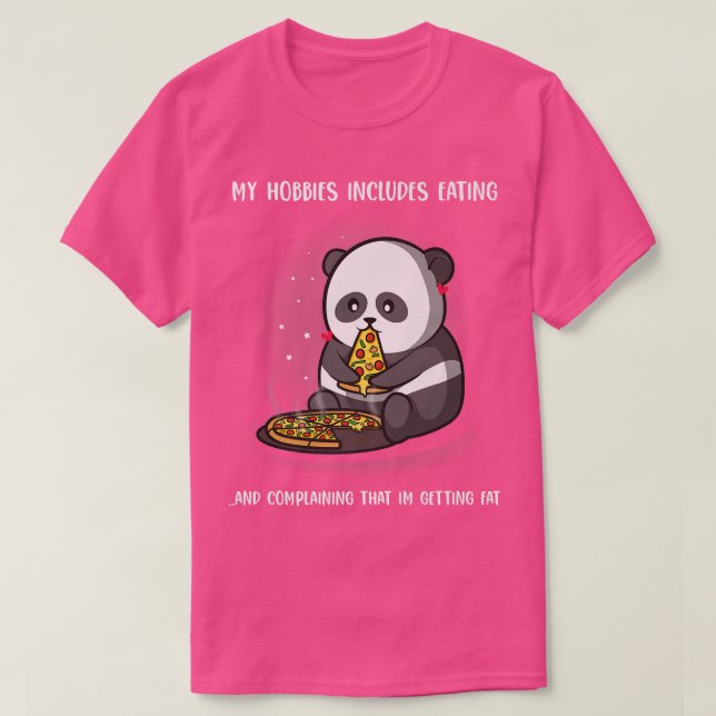Camiseta Panda Lover Funny Pizza Comer Panda  (Diseño del anverso)