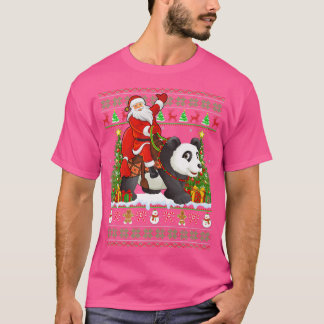 Camiseta Panda Lover Graciosa Santa Riding Panda Christma