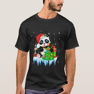 Camiseta Panda Lover Navidad Santa Hat Reindeer Mujer
