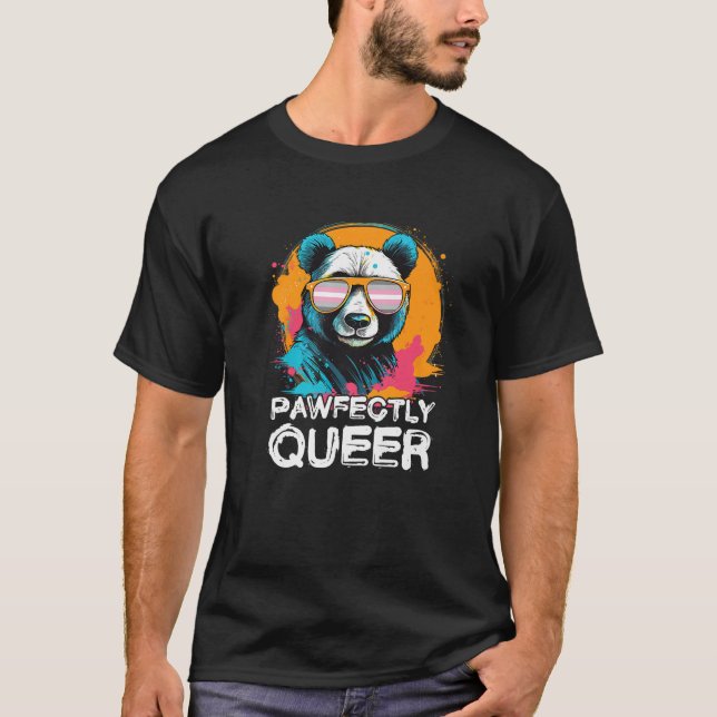Camiseta Panda marcadamente Queer Con Gafas De Sol Demigirl (Anverso)