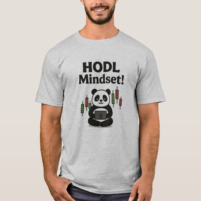 Camiseta Panda Mindset de HODL - Motivación para el comerci (Anverso)