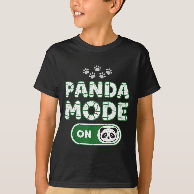Camiseta Panda Mode On Funny Animal Bear Lover Owner Costum (Anverso)