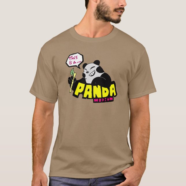 Camiseta Panda-monium (su un pandemónium) (Anverso)