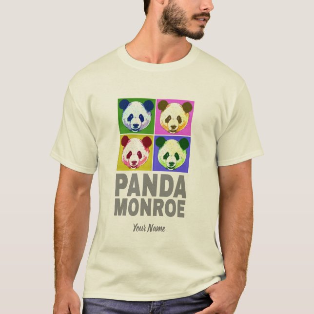 Camiseta Panda Monroe Bear retrato de arte pop (Anverso)