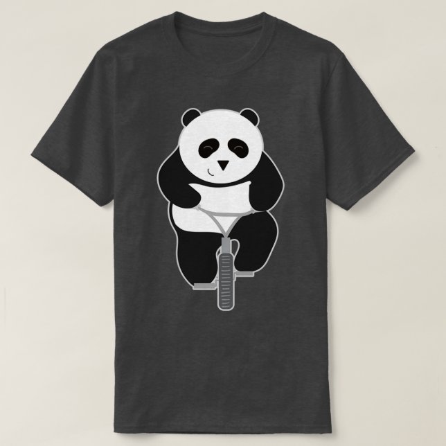 Camiseta Panda monta un regalo en la bicicleta (Diseño del anverso)