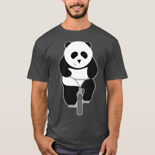 Camiseta Panda monta un regalo en la bicicleta