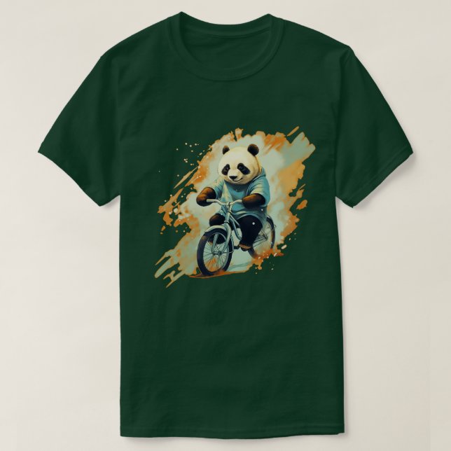 Camiseta Panda montando una bicicleta (Diseño del anverso)